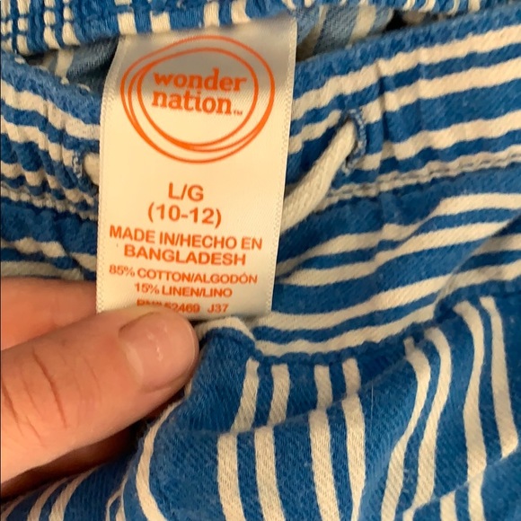 Blue and white striped shorts - Picture 3 of 3